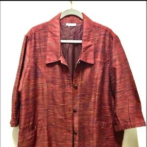 Ulla Popken Plus Size/Tall Fashion Coat Artist Shirt